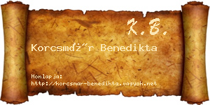 Korcsmár Benedikta névjegykártya